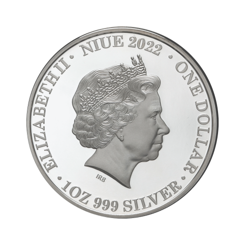 Thumbnail 1 oz Lunar Zilveren Munt 2022 achterkant