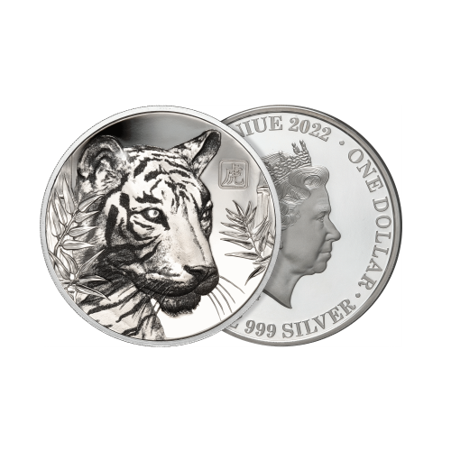 Thumbnail 1 oz Lunar Zilveren Munt 2022 perspectief 1