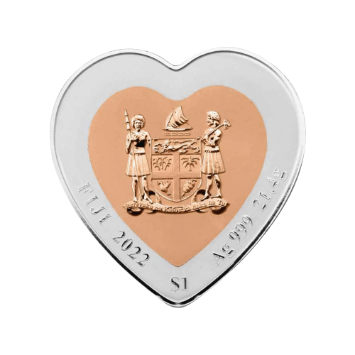 Thumbnail Zilveren munt vier de liefde - Japanse Kranen 2022 Proof achterkant