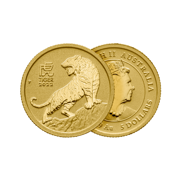 1/20 oz Lunar Gouden Munt 2022 perspectief 1