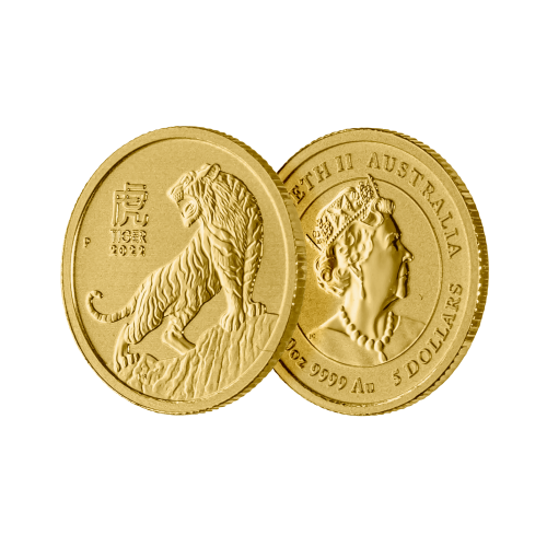 Thumbnail 1/20 oz Lunar Gouden Munt 2022 perspectief 2