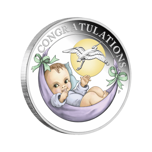 Thumbnail 1/2 troy ounce silver Newborn Baby coin 2022 angle 1