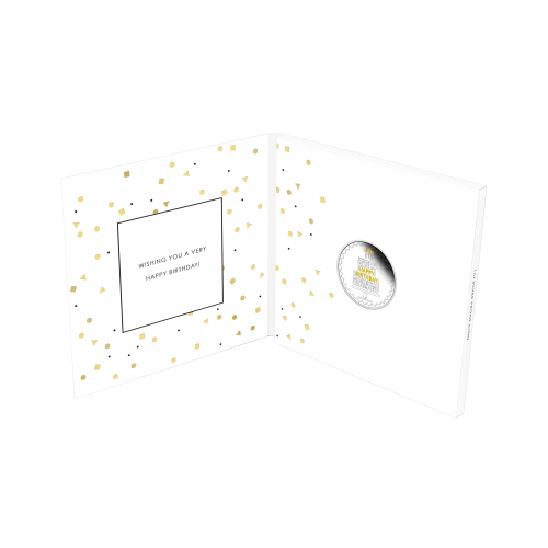 Thumbnail 1 troy ounce zilveren munt Happy Birthday 2022 Proof perspectief 2