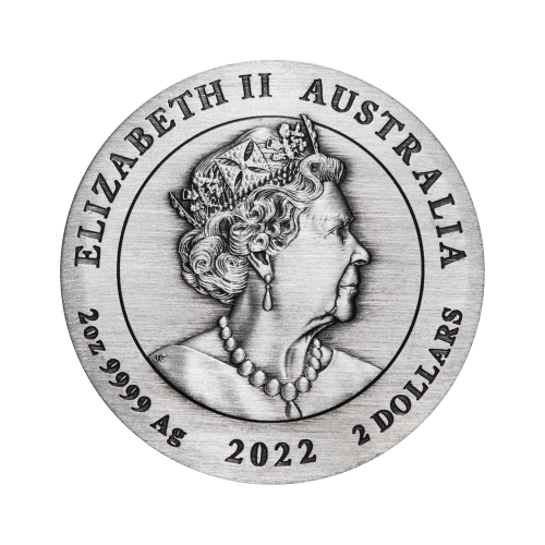 Thumbnail 2 oz Lunar Zilveren Munt 2022 achterkant