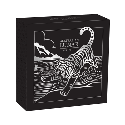 Thumbnail 2 oz Lunar Zilveren Munt 2022 perspectief 2