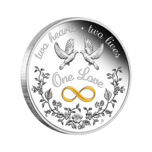 Thumbnail 1 troy ounce zilveren munt one love 2022 proof perspectief 1