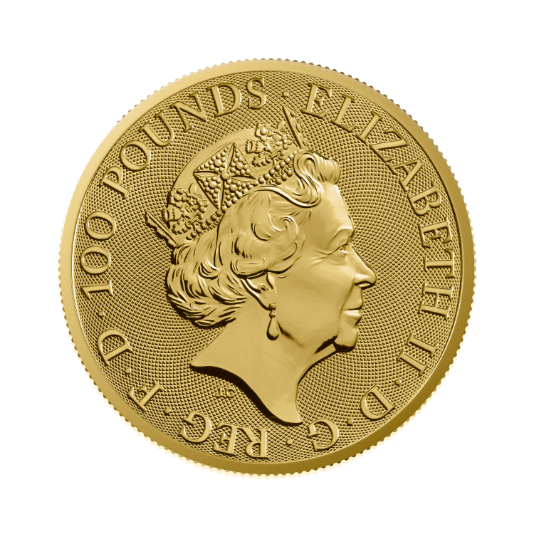 1 oz Tudor Beasts Gold Coin 2022 back