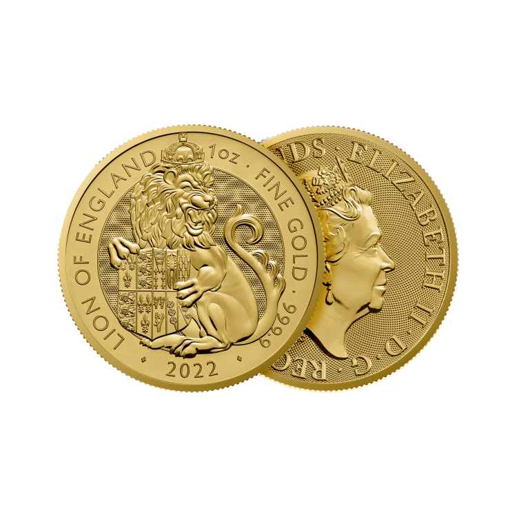 1 oz Tudor Beasts Gold Coin 2022 angle 1