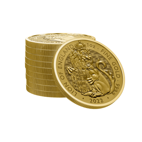Thumbnail 1 oz Tudor Beasts Gold Coin 2022 angle 2