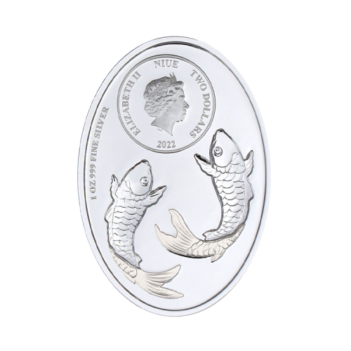 Thumbnail 1 troy ounce zilveren munt Lucky Koi 2022 achterkant