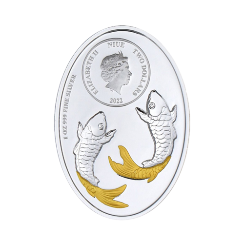 Thumbnail 1 troy ounce zilveren munt Prosperity Koi 2022 achterkant