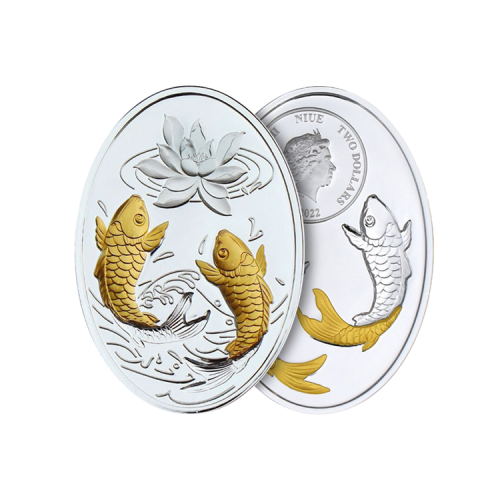 Thumbnail 1 troy ounce zilveren munt Prosperity Koi 2022 perspectief 1