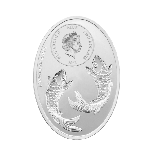 Thumbnail 1 troy ounce zilveren munt Auspicious Koi 2022 achterkant