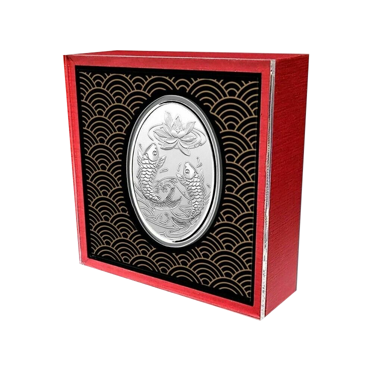 1 troy ounce zilveren munt Auspicious Koi 2022 perspectief 2