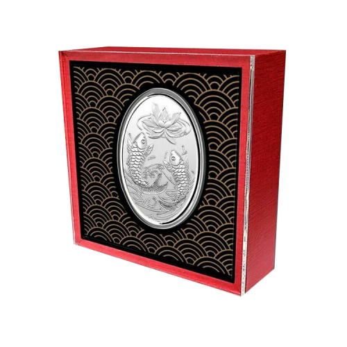Thumbnail 1 troy ounce zilveren munt Auspicious Koi 2022 perspectief 2