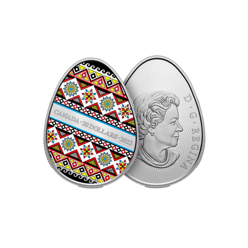 Thumbnail 1 Troy ounce zilveren munt Pysanka Ei 2022 Proof perspectief 1