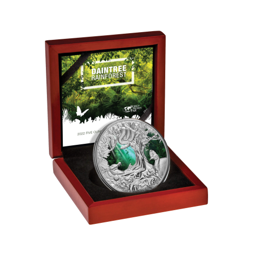 Thumbnail 5 troy ounce zilveren munt Daintree Regenwoud 2022 perspectief 3