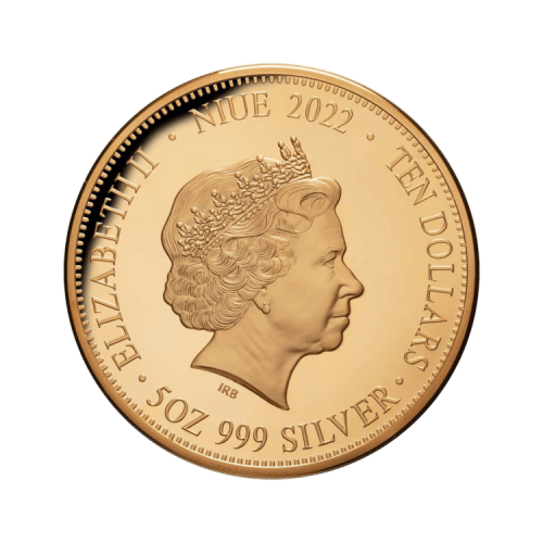 Thumbnail 5 troy ounce zilveren munt Poema vs Beer 2022 Proof achterkant