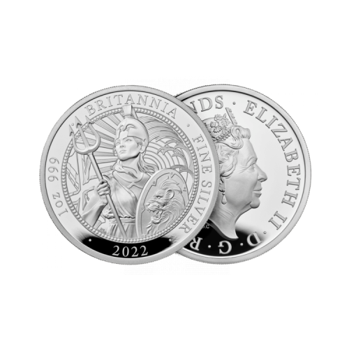 Thumbnail 1 oz Royal Mint d'Argent 2022 angle 1