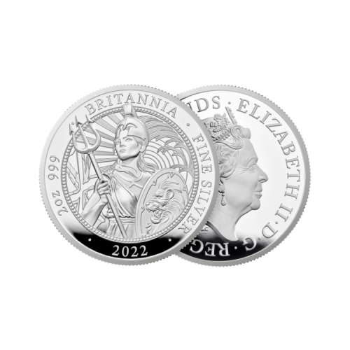 Thumbnail 2 oz Royal Mint Zilveren Munt 2022 perspectief 1