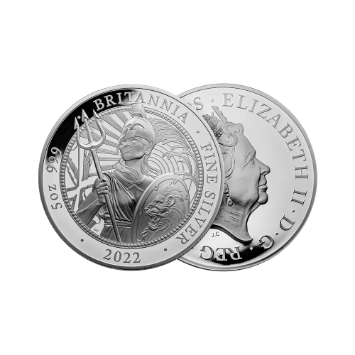Thumbnail 5 oz Royal Mint Zilveren Munt 2022 perspectief 1