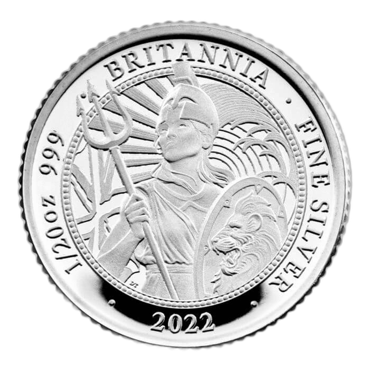 6-delige zilveren Britannia set 2022 Proof perspectief 3