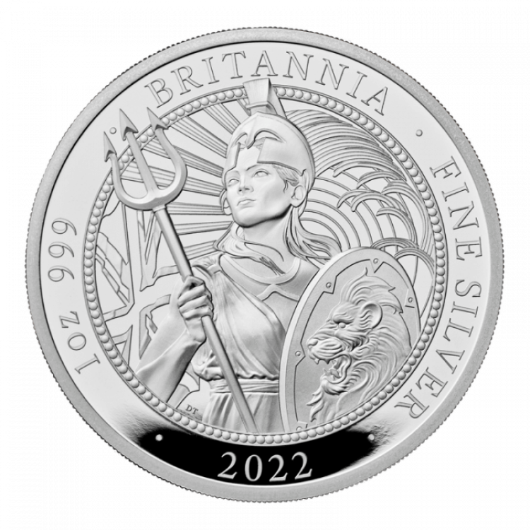 6-delige zilveren Britannia set 2022 Proof achterkant