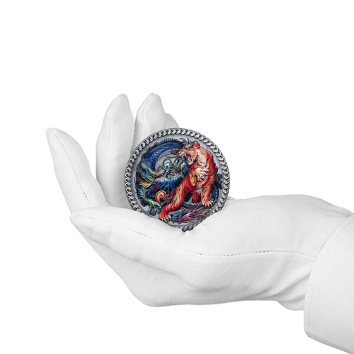 Thumbnail 50 grams silver coin tiger & dragon 2022 angle 2