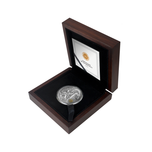 Thumbnail 2 troy ounce zilveren munt Shoalin Snake perspectief 3