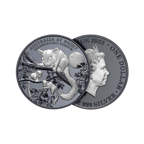 Thumbnail 1 troy ounce zilveren munt Leadbeater's Possum perspectief 1