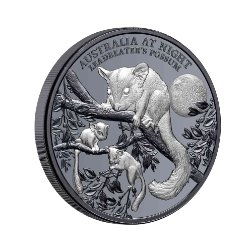 Thumbnail 1 troy ounce zilveren munt Leadbeater's Possum perspectief 2