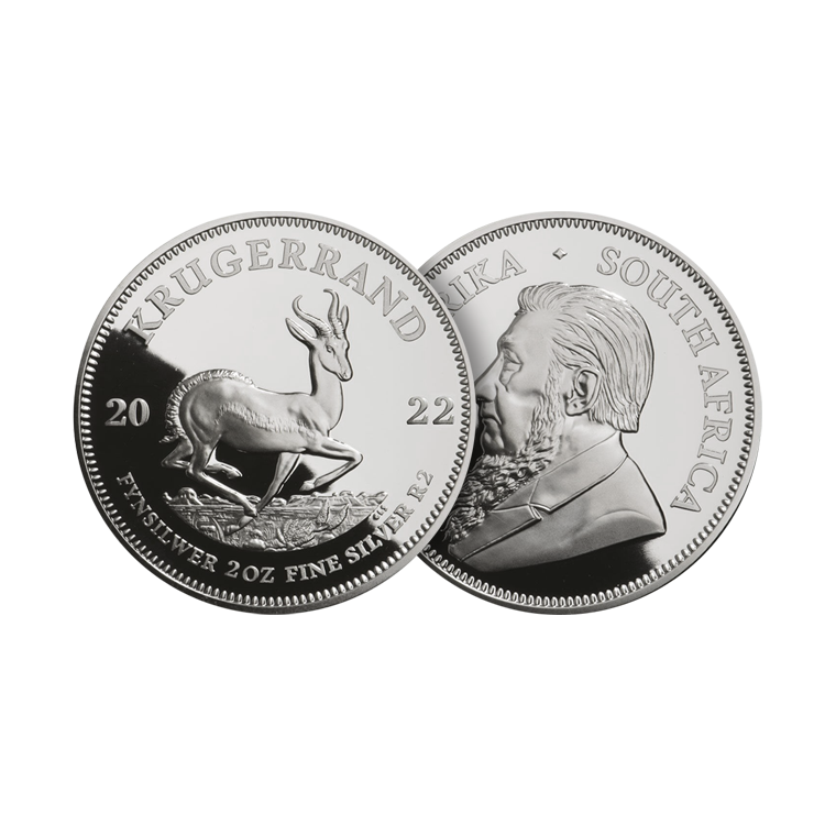 2 oz Krugerrand Proof Zilveren Munt 2022 perspectief 2