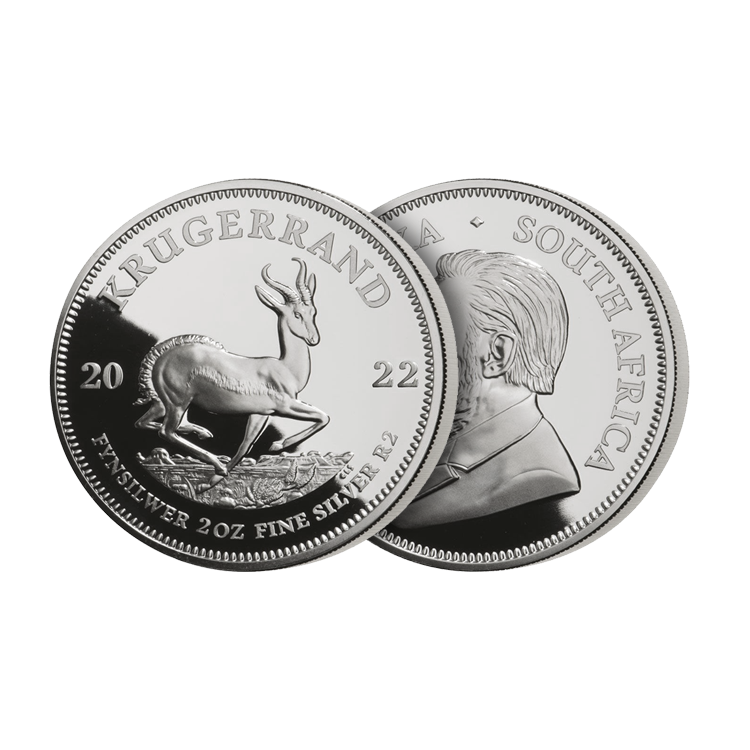 2 oz Krugerrand Proof Zilveren Munt 2022 perspectief 3