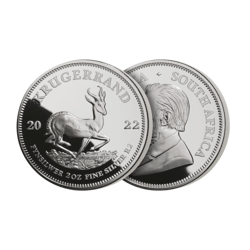 Thumbnail 2 oz Krugerrand Proof Zilveren Munt 2022 perspectief 3