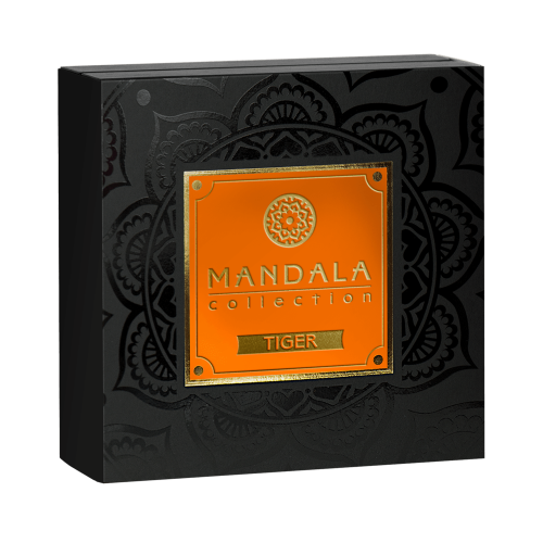 Thumbnail 2 troy ounce zilveren munt Mandala Tijger antieke afwerking 2022 perspectief 3
