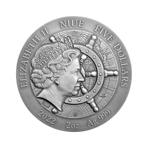 Thumbnail 2 troy ounce zilveren munt San Jose antieke afwerking 2022 achterkant