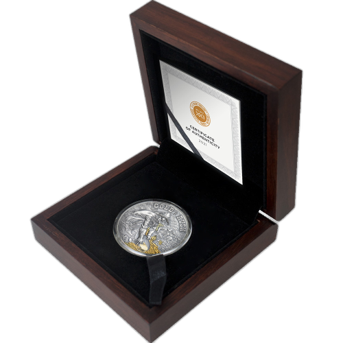 Thumbnail 50 Gram zilveren munt Gold Rush perspectief 2