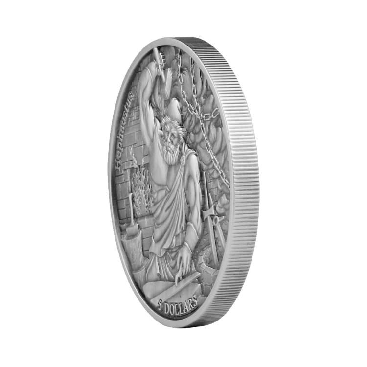 2 oz Mythische figuren Silbermünze 2022 angle 1