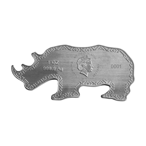 Thumbnail 1 troy ounce zilveren munt zwarte neushoorn 2022 Proof achterkant