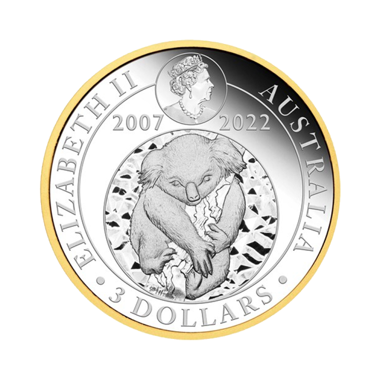 3 oz Koala Zilveren Munt 2022 achterkant