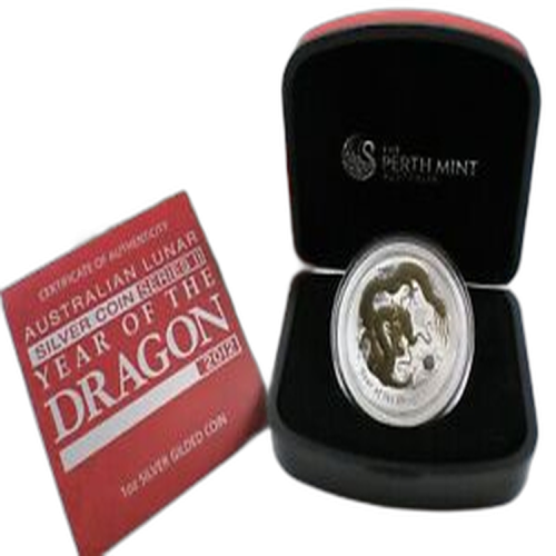 Thumbnail 1 troy ounce zilveren munt year of the dragon 2012 angle 3