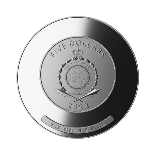 Thumbnail 2 troy ounce zilveren munt Algoritme - Adelaar en Draak 2022 Proof achterkant