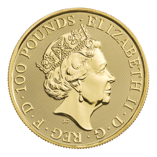 Thumbnail 1 oz Tudor Beasts Gouden Munt perspectief 1