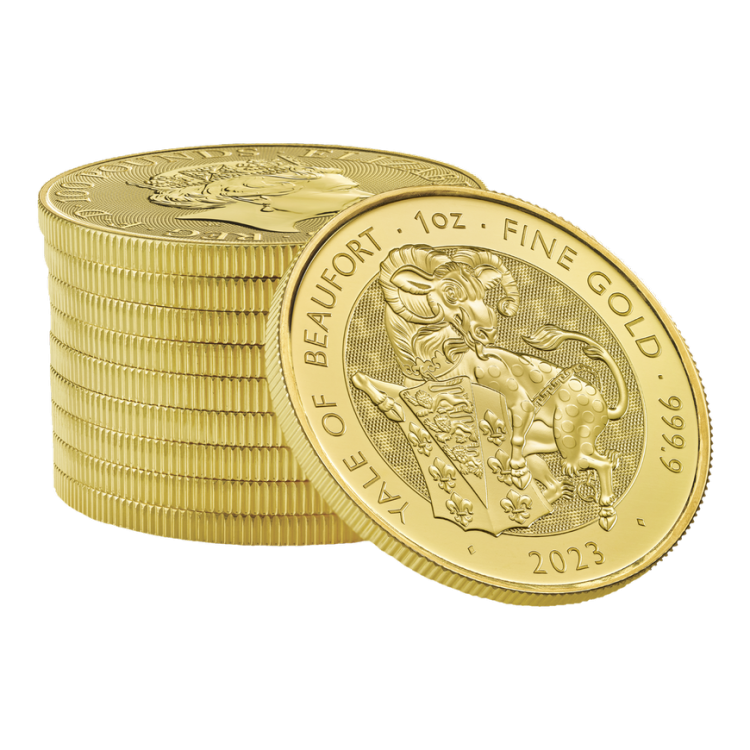 1 oz Tudor Beasts Gouden Munt perspectief 2