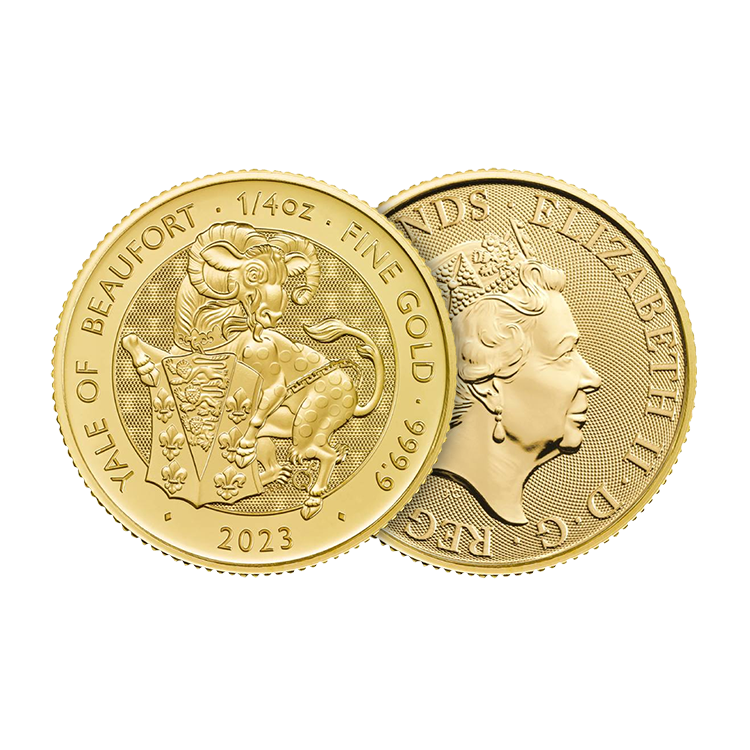 1/4 oz Tudor Beasts Gold Coin angle 1