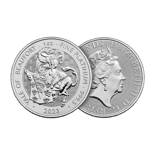 Thumbnail 1 oz Royal Mint Platina Munt 2023 perspectief 1