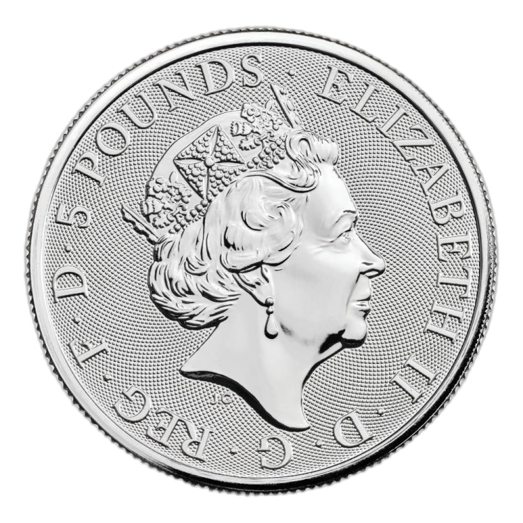 2 oz Tudor Beasts Zilveren Munt 2023 achterkant