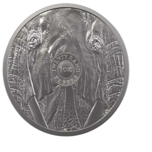 Thumbnail 1 troy ounce platina munt Big Five Olifant 2022 achterkant