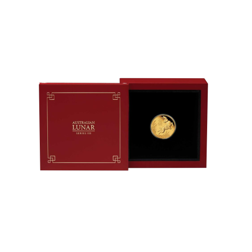Thumbnail 1/4 oz Lunar Gouden Munt 2023 perspectief 2