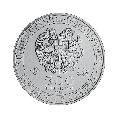 Thumbnail 1 troy ounce zilveren Noah's Ark munt 2022 of 2023 achterkant